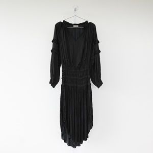 Ulla Johnson Black Elisabetta Long Sleeve Dress